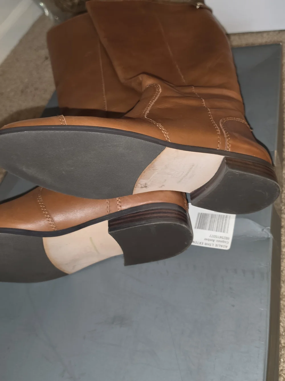 Ann Taylor Women's Tall Zip-Back Riding Boots in Cognac Brown Sz 9